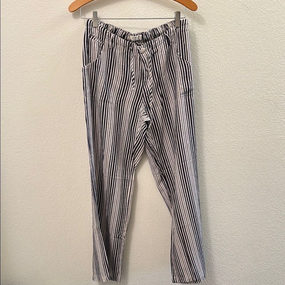 Just Living Black and White Striped Wide Leg Pants